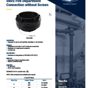 Storz Fire Department Connection without Screen