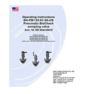 Pneumatic BioCheck Sampling Valve Instructions and Operation