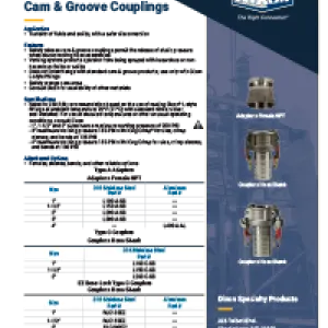 Vent-Lock Safety Cam and Groove Couplings