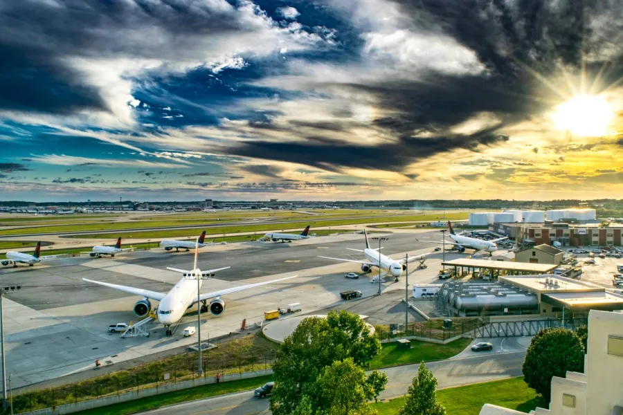 passenger airplane getting ready for flight