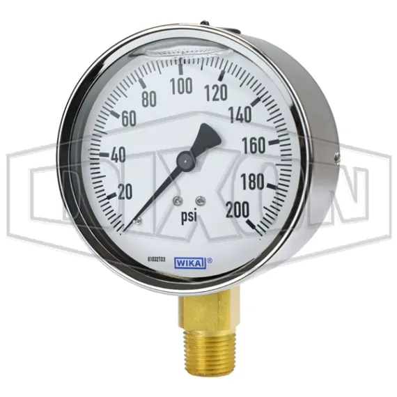 Brass Liquid Filled Lower Mount Gauge