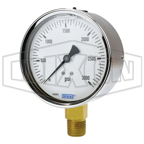 Brass Liquid Filled Lower Mount Gauge