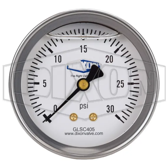 Liquid Filled Center Back Mount Stainless Case Gauge