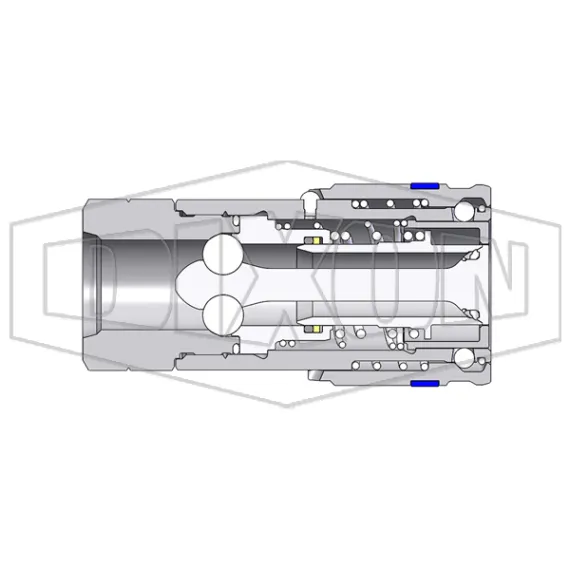 HTZ-Series Correct Connect® Flush Face Female Threaded Coupler CAD