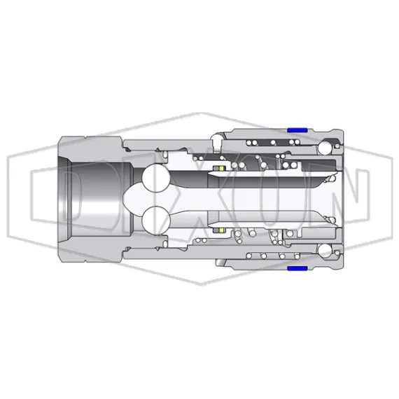 HTZ-Series Correct Connect® Flush Face Female Threaded Coupler CAD