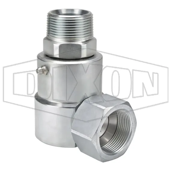 Super Swivels® Male NPTF x Female JIC 37° 90° Elbow Inline Swivel