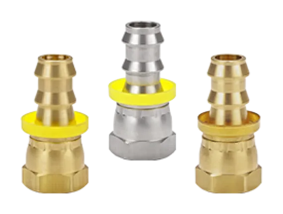 Female 45°SAE/37°JIC Swivel x Push-on Hose Barb