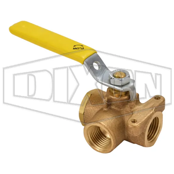 3-Way Bronze Diverting Ball Valve L Flow