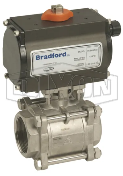 bv2ig - stainless steel ball valve with double acting actuator and solenoid
