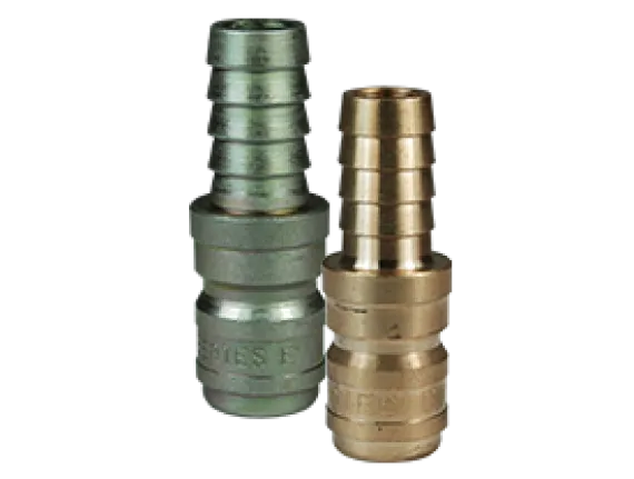 DQC E series straight through interchange plug hose barb