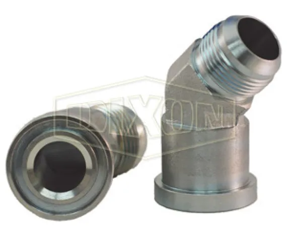 45° Flange Elbow x Male JIC Hydraulic Adapter
