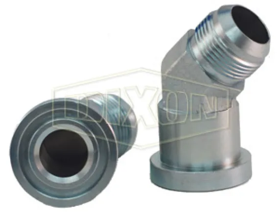 45° Flange Elbow x Male JIC Hydraulic Adapter