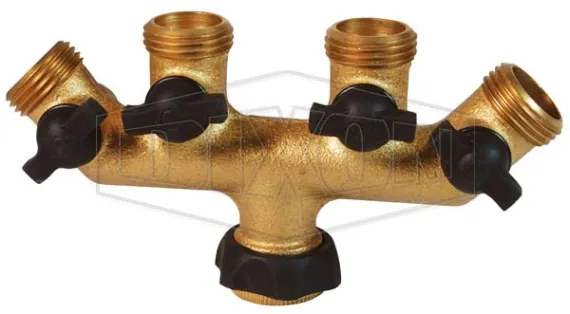 Garden Hose fittings ght 4 valve manifold 