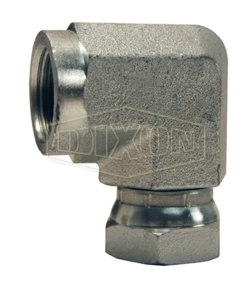 hydraulic pipe swivel adapter 90deg female x female swivel nut