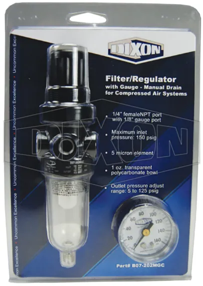 pneumatic fittings display filter/regulator with gauge