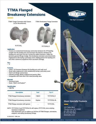 TTMA Flanged Breakaway Extensions
