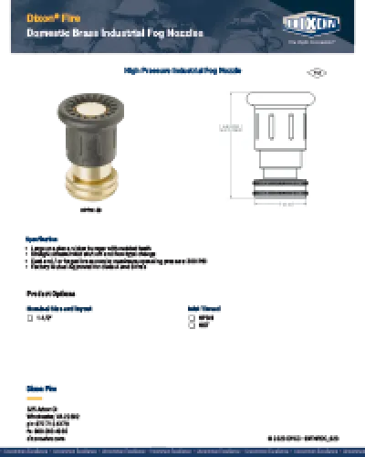 High Pressure Industrial Fog Nozzle