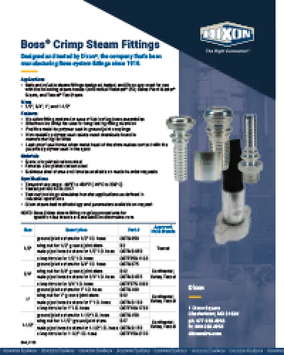 Crimp Boss® Steam Fittings