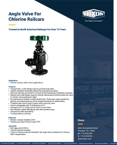 Angle Valve for Chlorine Railcars