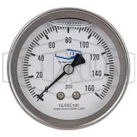 Stainless Liquid Filled Center Back Mount Gauge