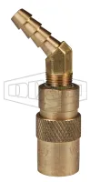 CM-Series Industrial Mold Unvalved Coupler 45° Hose Barb