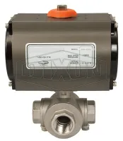 Pneumatically Actuated 3-Way Stainless Ball Valve